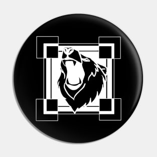 Roaring Bear - Original Logo Banner Sigil - Light Design for Dark Shirts Pin