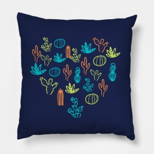 Cactus and succulents love collage Pillow