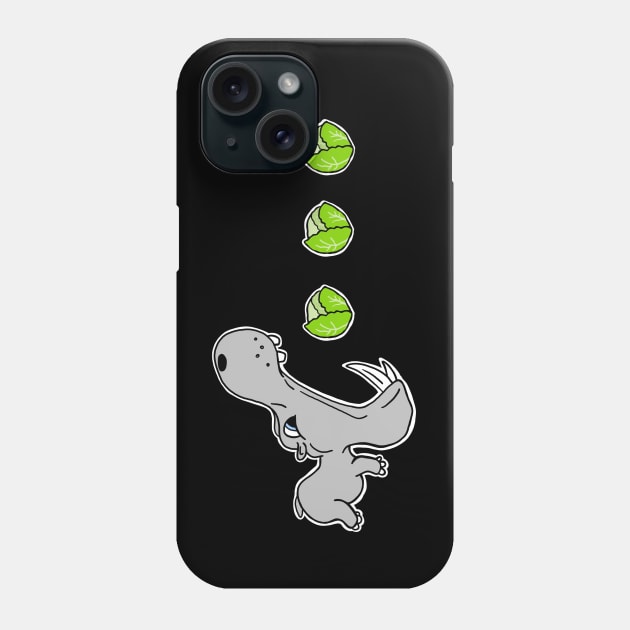 Hippo Loves Lettuce Phone Case by SNK Kreatures