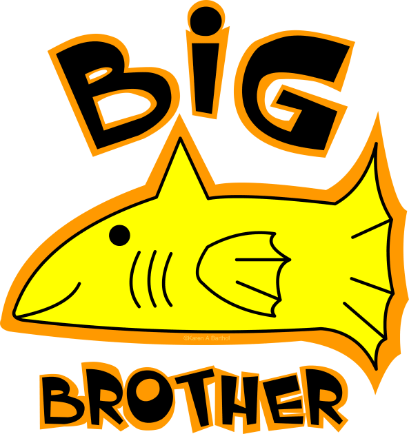 Big Brother Yellow Fish Kids T-Shirt by Barthol Graphics