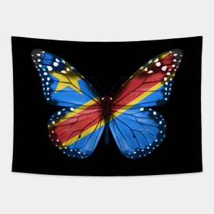 Congolese Flag  Butterfly - Gift for Congolese From Democratic Republic Of Congo Tapestry