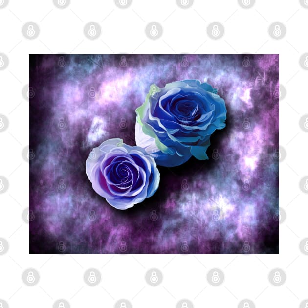 Purple and Blue Roses by Kcinnik