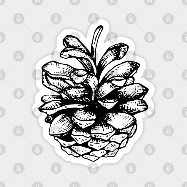 Pine Cone Magnet by illucalliart