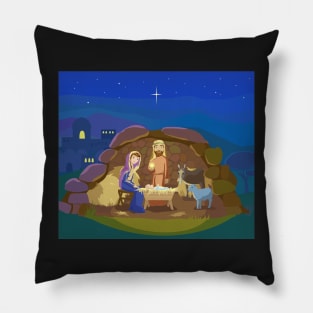 Christmas nativity scene Pillow