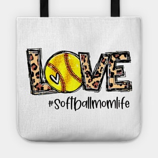 Softball Mom Life Leopard Shirt Love Softball Mom Life Tote