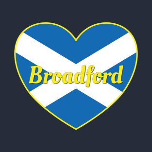 Broadford Scotland UK Scotland Flag Heart T-Shirt