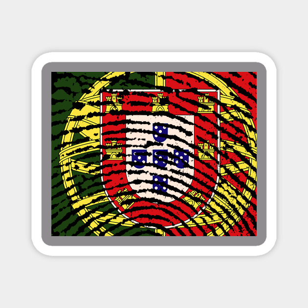 Portuguese flag Fingerprints Pattern Magnet by InspiredbyNature