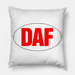 DAF - Red On White. Pillow