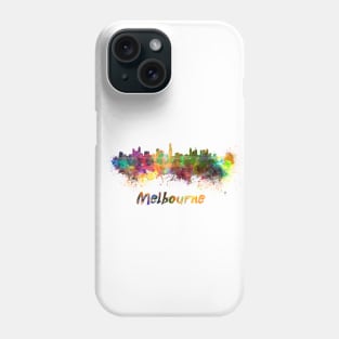 Melbourne skyline in watercolor Phone Case