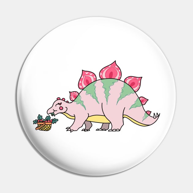 Strawberry Loving Stegosaurus Pin by Thenerdlady