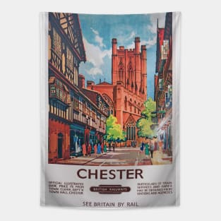 Vintage British Railways Chester Poster Tapestry