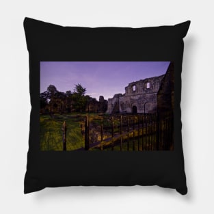 Kirkstall Abbey 4255-B Cistercian monastery Leeds West Yorkshire Night After Dark Photography Pillow