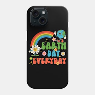 Earth Day Everyday Rainbow Hippie Groovy Save Planet Earth Phone Case