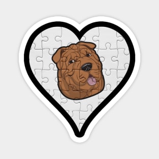 Shar Pei Heart Jigsaw Pieces Design - Gift for Shar Pei Lovers Magnet