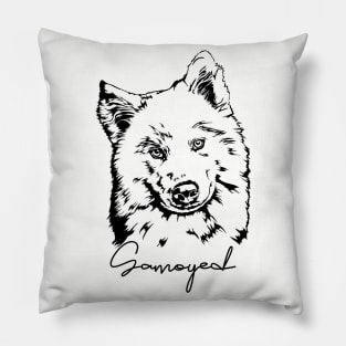 Samoyed dog lover portrait Pillow