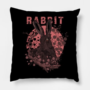 Rabbit Animal Portraits and Vintage Pillow