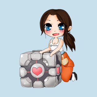 Chell and Companion cube T-Shirt