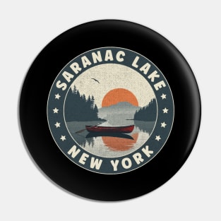 Saranac Lake New York Sunset Pin