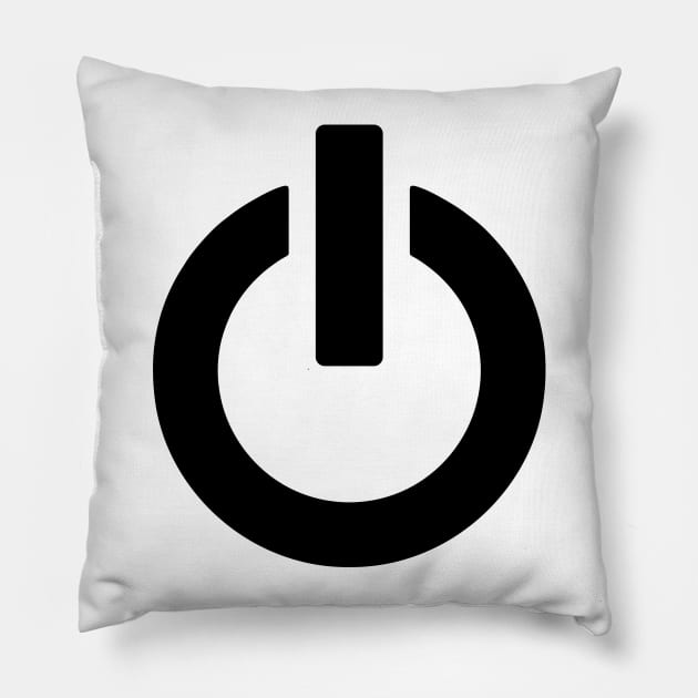 Power Button (black) Pillow by XOOXOO