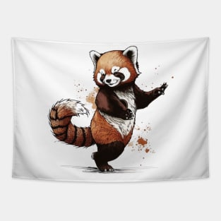 A Dancing Red Panda Tapestry