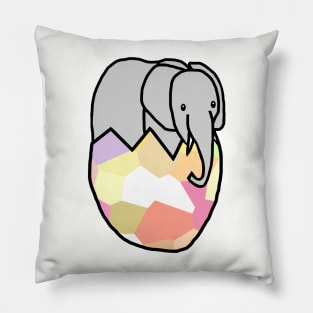 Baby Elephant Hatching from Easter Egg Pillow