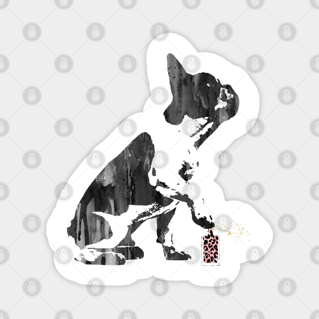 French Bulldog with perfume, French Bulldog, Frenchie Magnet by RosaliArt