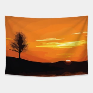 Artistic Sunset Tapestry