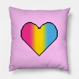 Inclusive Pansexual Flag pride pixel heart Pillow