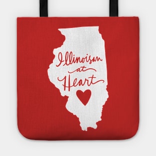 Illinoisan At Heart Illinois State Pride Calligraphy Tote