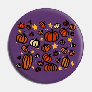 Pumpkins and Stars Autumn/Halloween Pattern Pin