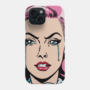 pop art crying girl Phone Case