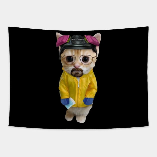 Breaking Bad Heisenberg Cat Meme Tapestry by ffdaa