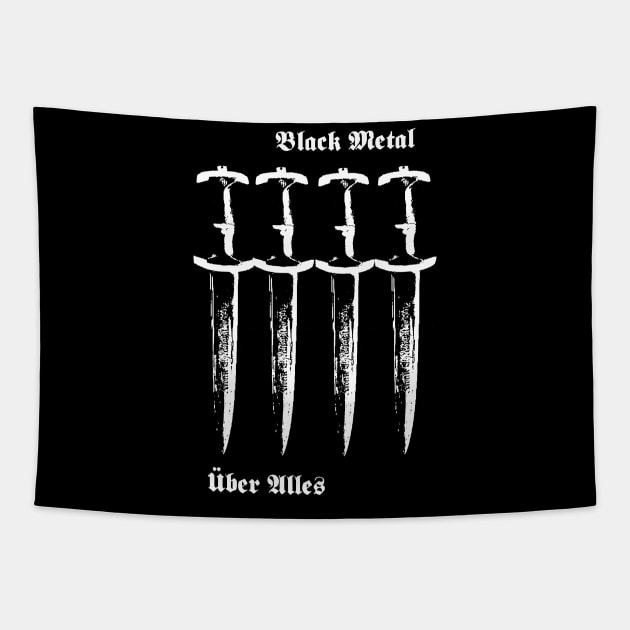 Black Metal Uber Alles t shirt thrash metal punk Tapestry by TeeFection