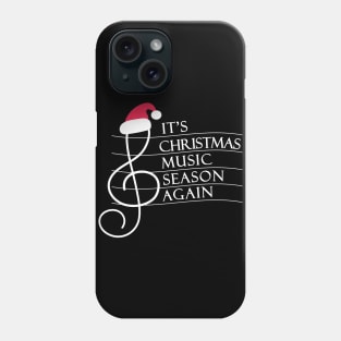 Treble Clef Santa Hat It's Christmas Music Season Again Phone Case
