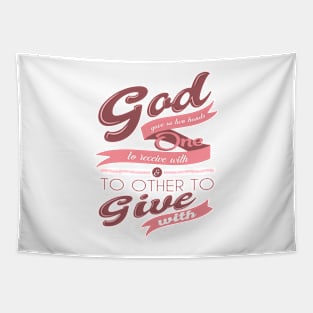 'God Gave Us Two Hands' Love For Religion Shirt Tapestry