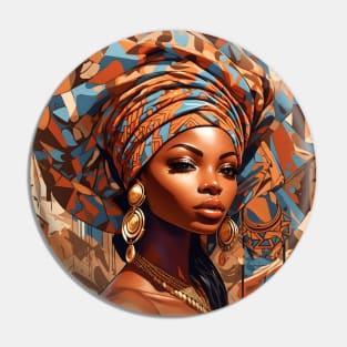 African Woman Graffiti Style design Pin