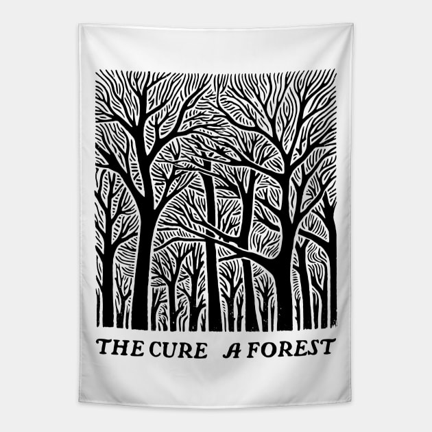 A Forest -- Original Retro Fan Art Design Tapestry by unknown_pleasures