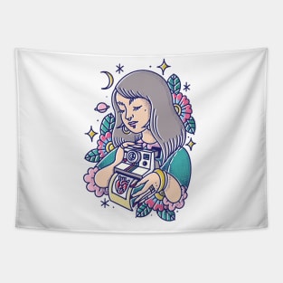 Polaroid girl Tapestry