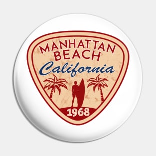 Manhattan Beach California Surf Surfing Pin