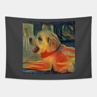 Cute puppy painting (pet, dog, pretty and hiking) Tapestry