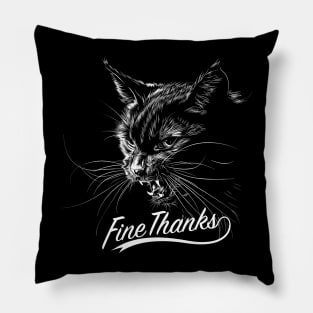 Fine Thanks Cat Pillow