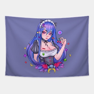 Harajuku Maid Nekomimi Anime Girl Tapestry