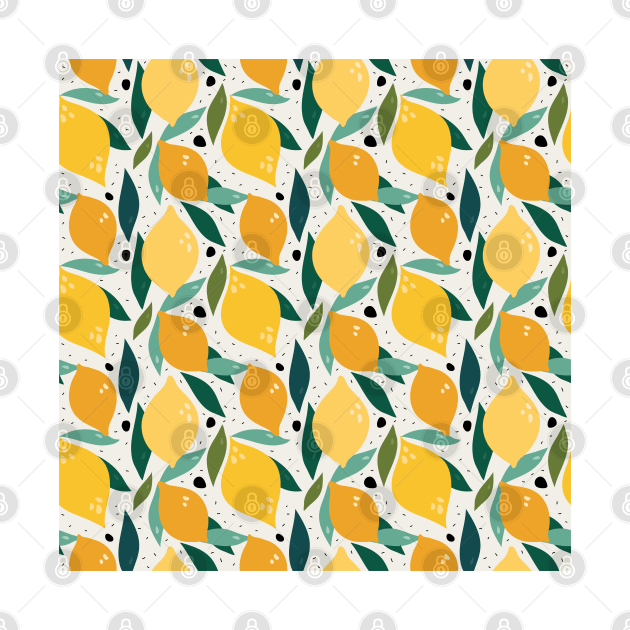 Simple Fruit fruity Lemons Summer Pattern by NJORDUR