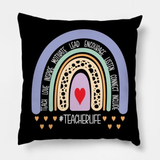 Teachers Life Rainbow Pillow