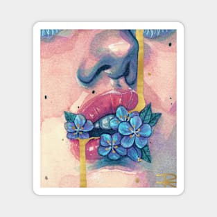 Flowers in mouth Magnet