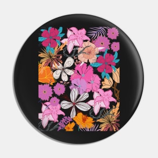 Pink Flowers Pin