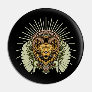 Awesome lion with horns Pin