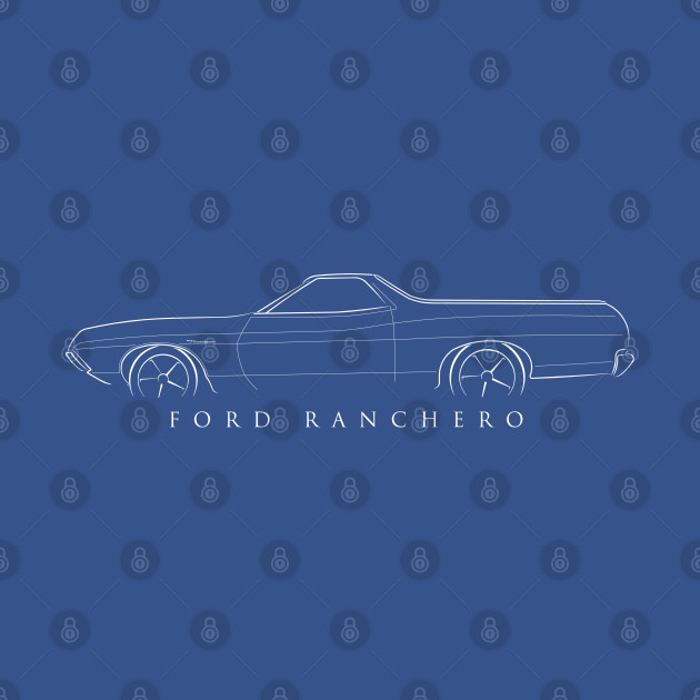 Disover 1972 Ford Ranchero - profile stencil, white - Ranchero - T-Shirt