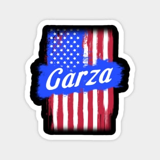 American Flag Garza Family Gift For Men Women, Surname Last Name Magnet