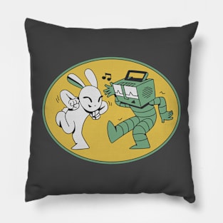 Retro Dancing Rabbit Pillow